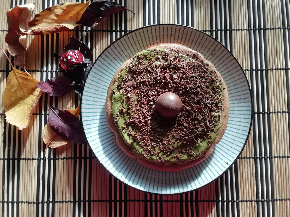 Fondant à la crème de marrons, fromage blanc et matcha