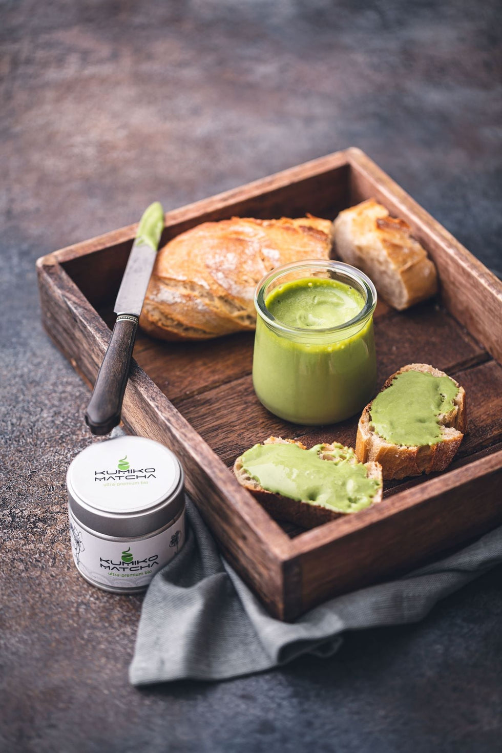 Pâte à tartiner au thé matcha bio