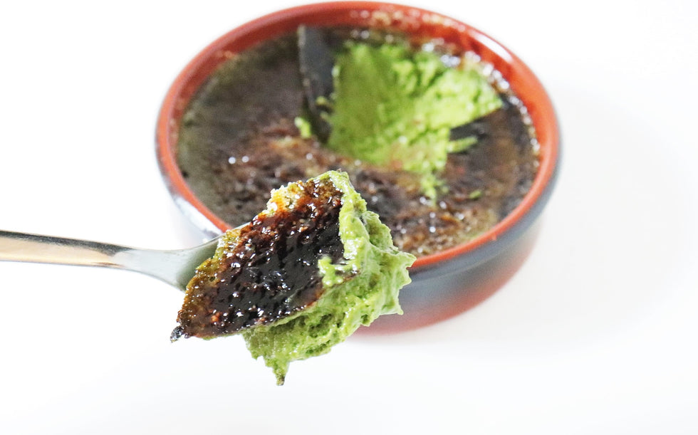 Crème brûlée au matcha bio