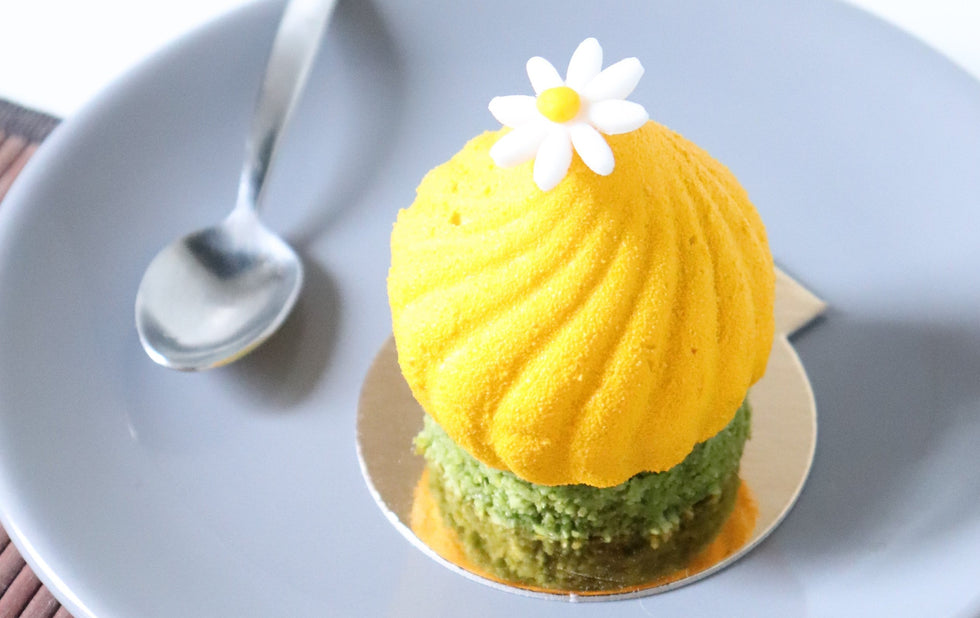 Entremets matcha fruits exotiques bio